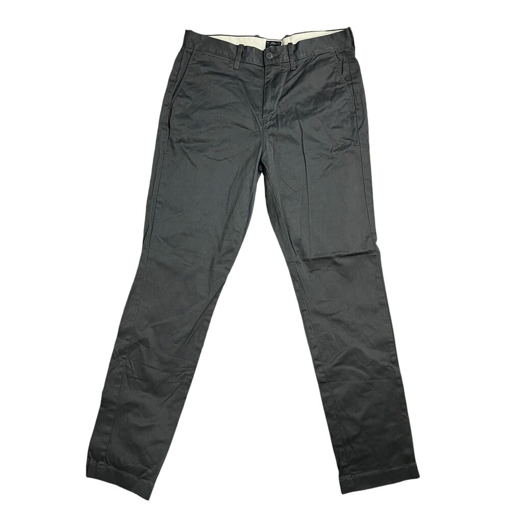 J Crew Pants Mens 29 x 30* Grey Chino Ore Flat Front 770 Straight Leg Stretch‎